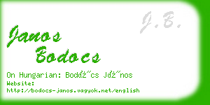 janos bodocs business card